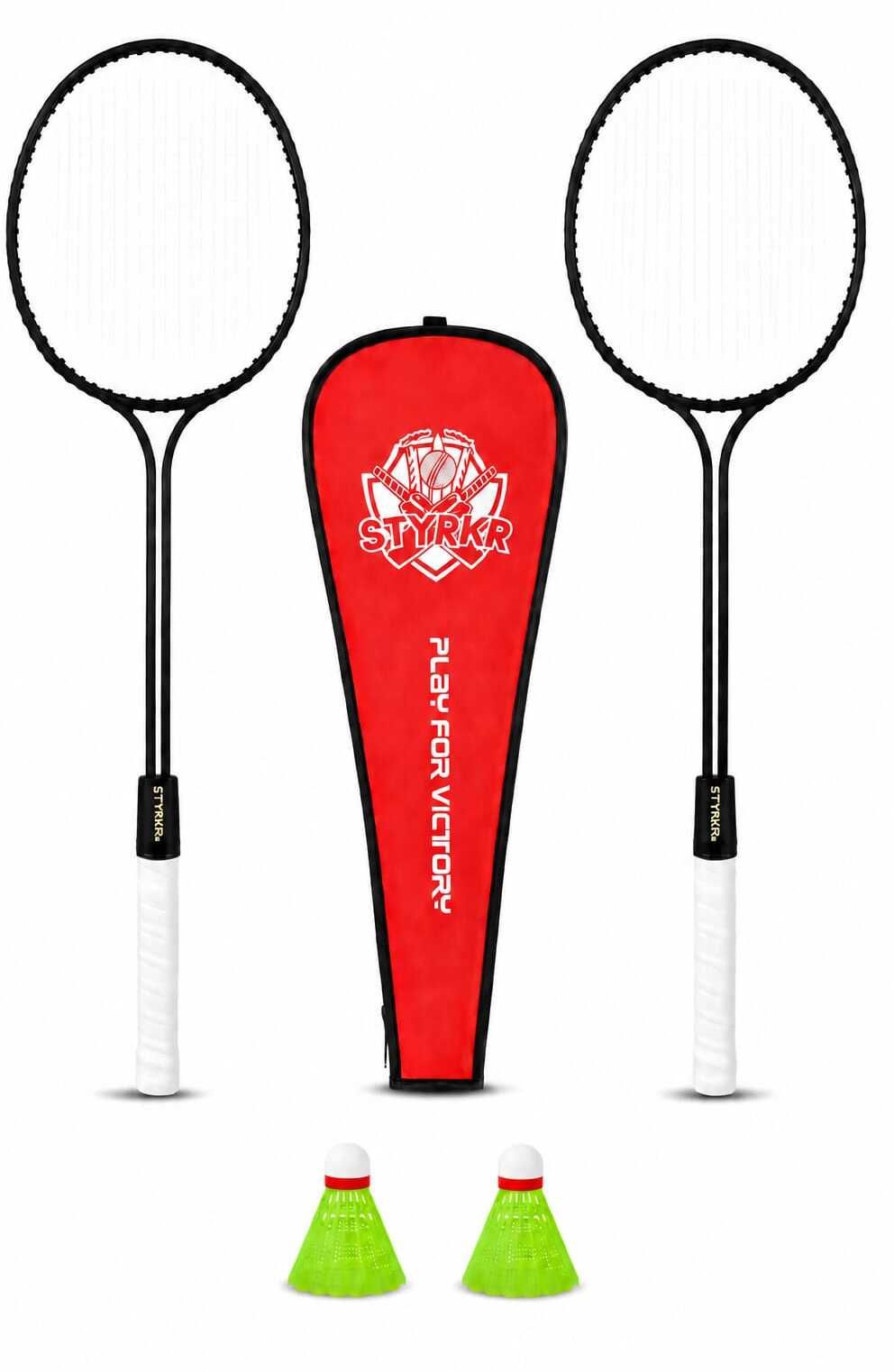 styrkr 2 Rackets + 2 Nylon Shuttlecocks + Full Cover Bag Badminton Kit-picture-18