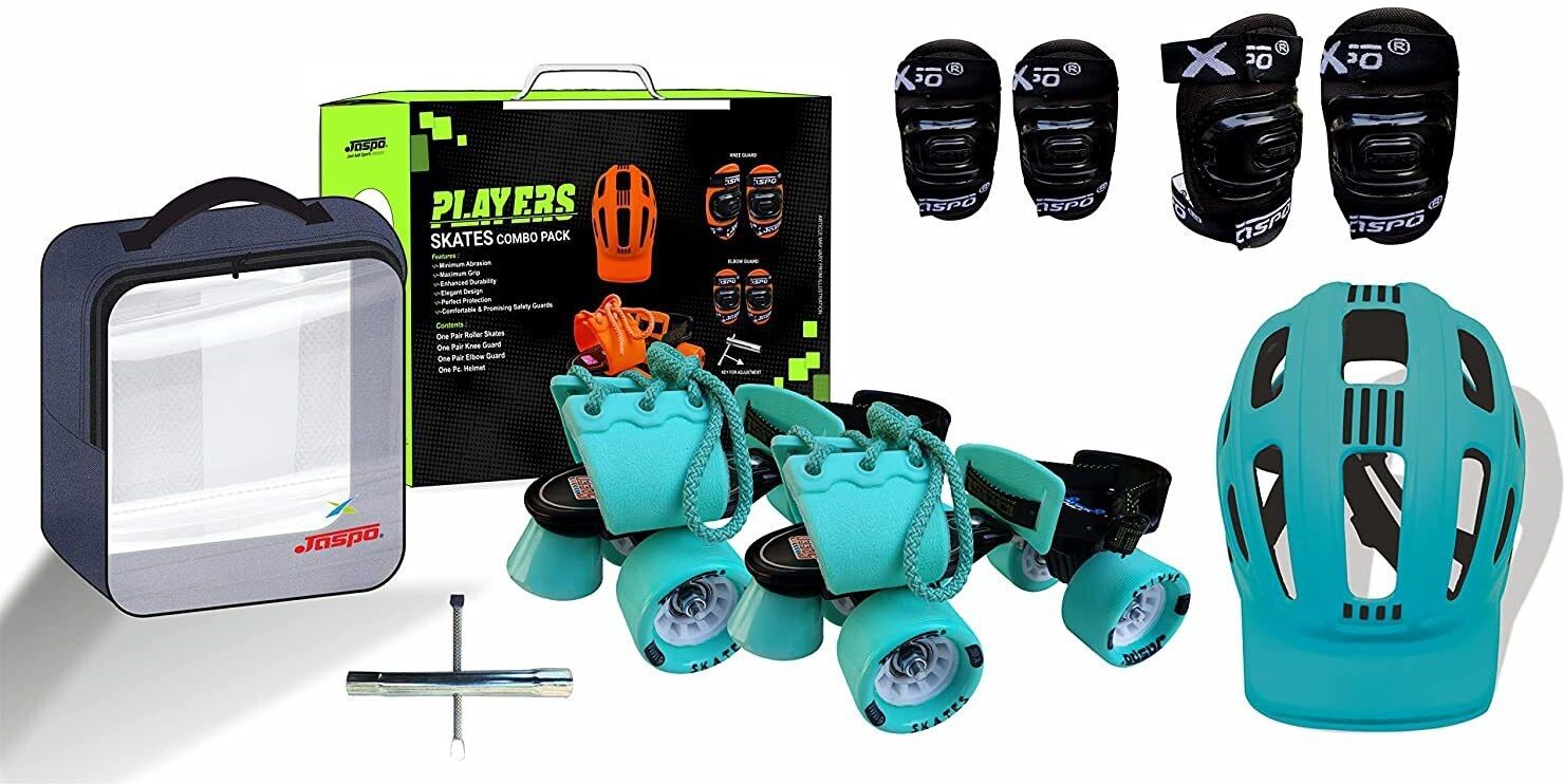 jaspo Cruiser Senior Players Quad Adjustable Roller Skates Combo (Suitable for 6 to 14 Years) Skating Kit-picture-24
