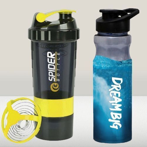 fit focus Amazing Quality Combo of Protein Gym Shaker Bottle with Sipper Water bottles Fitness Accessory Kit Kit-picture-11