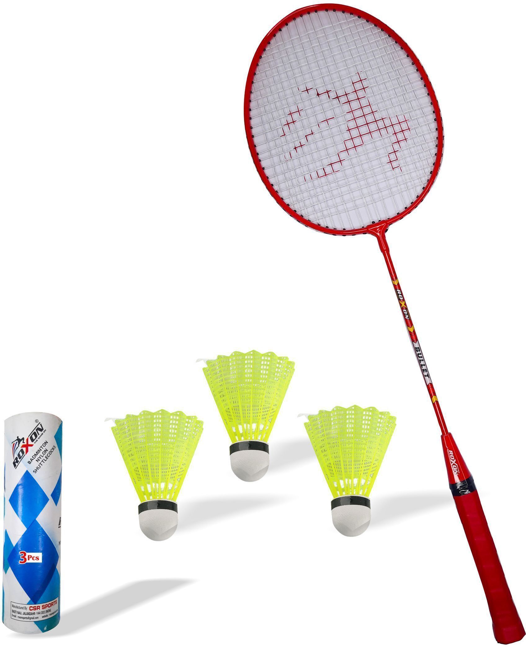 ravisport Bullet WIDE BODY Multicolor 2 pcs with 3 shuttlecock with box Badminton Kit-picture-27