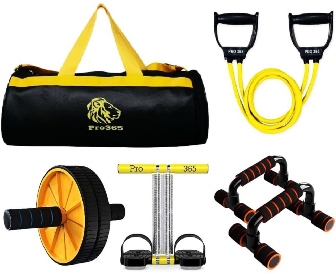 Double TT, Pushup Bar,ToningTube, Abdominal Wheel with Adjustable Duffle Gym Bag Fitness Accessory Kit Kit-image-3