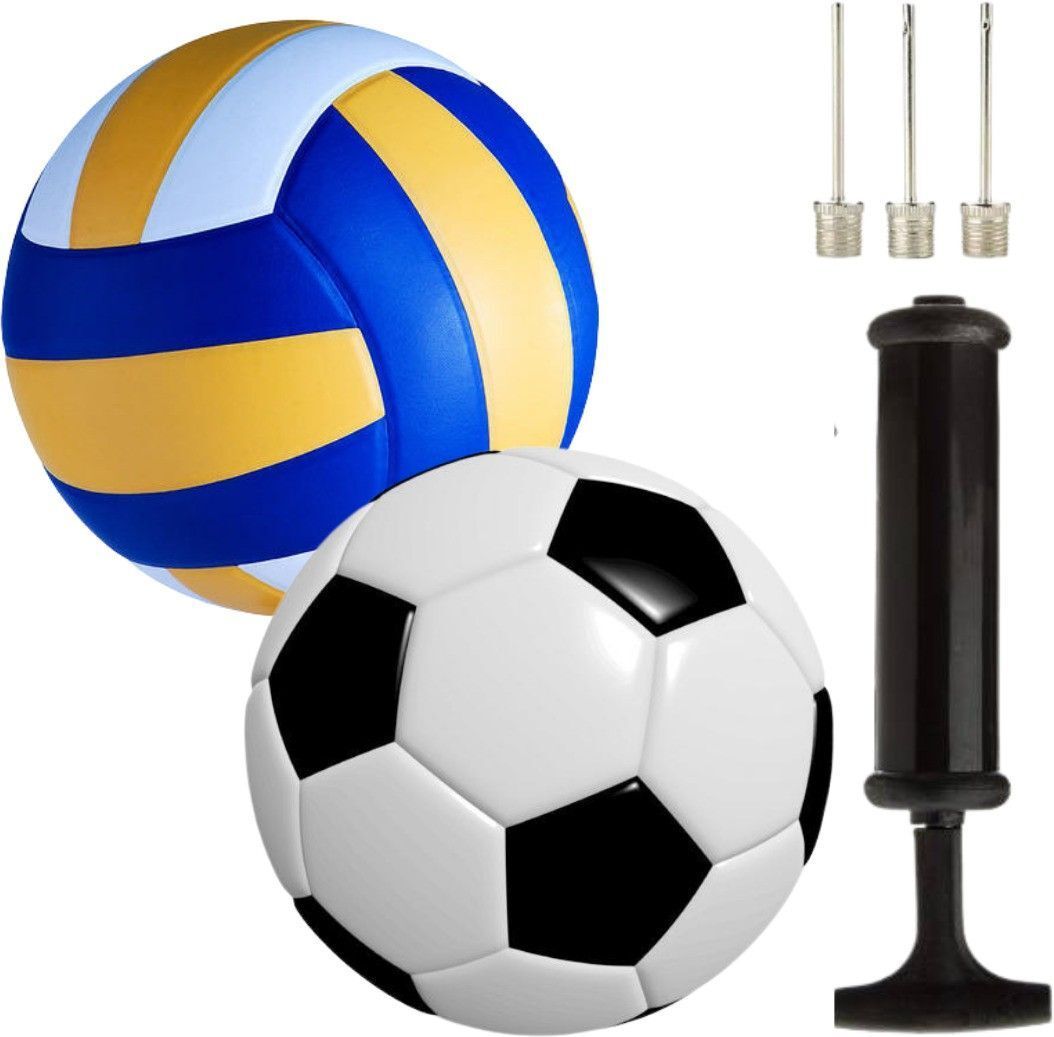 Classic Volleyball and Football Combo Standard size with pump and 3 metal pin Football Kit-image-23