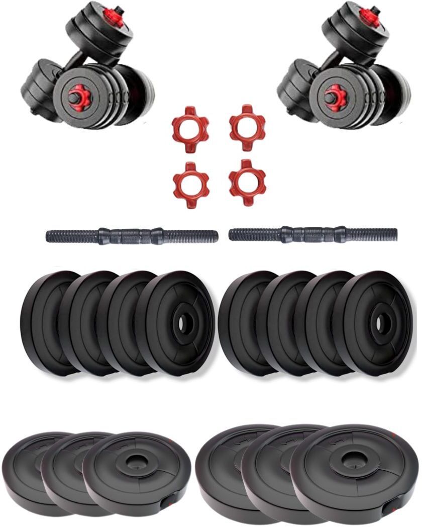 20kg PVC Dumbbell KIT with 3kg x 4, 2kg x 4 Plates + Rods Gym & Fitness Kit