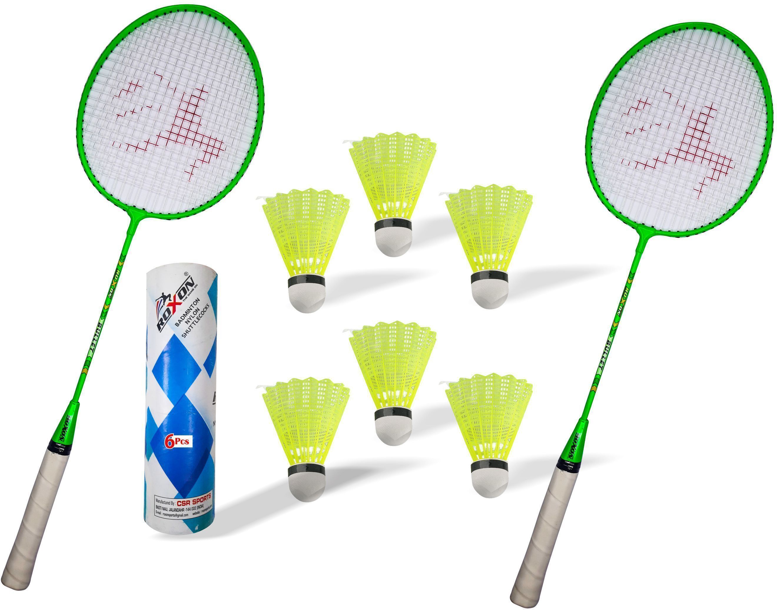 ravisport Bullet PRO Wide Body Badminton Racquet 2 pcs with 6 shuttlecock box Badminton Kit-picture-14