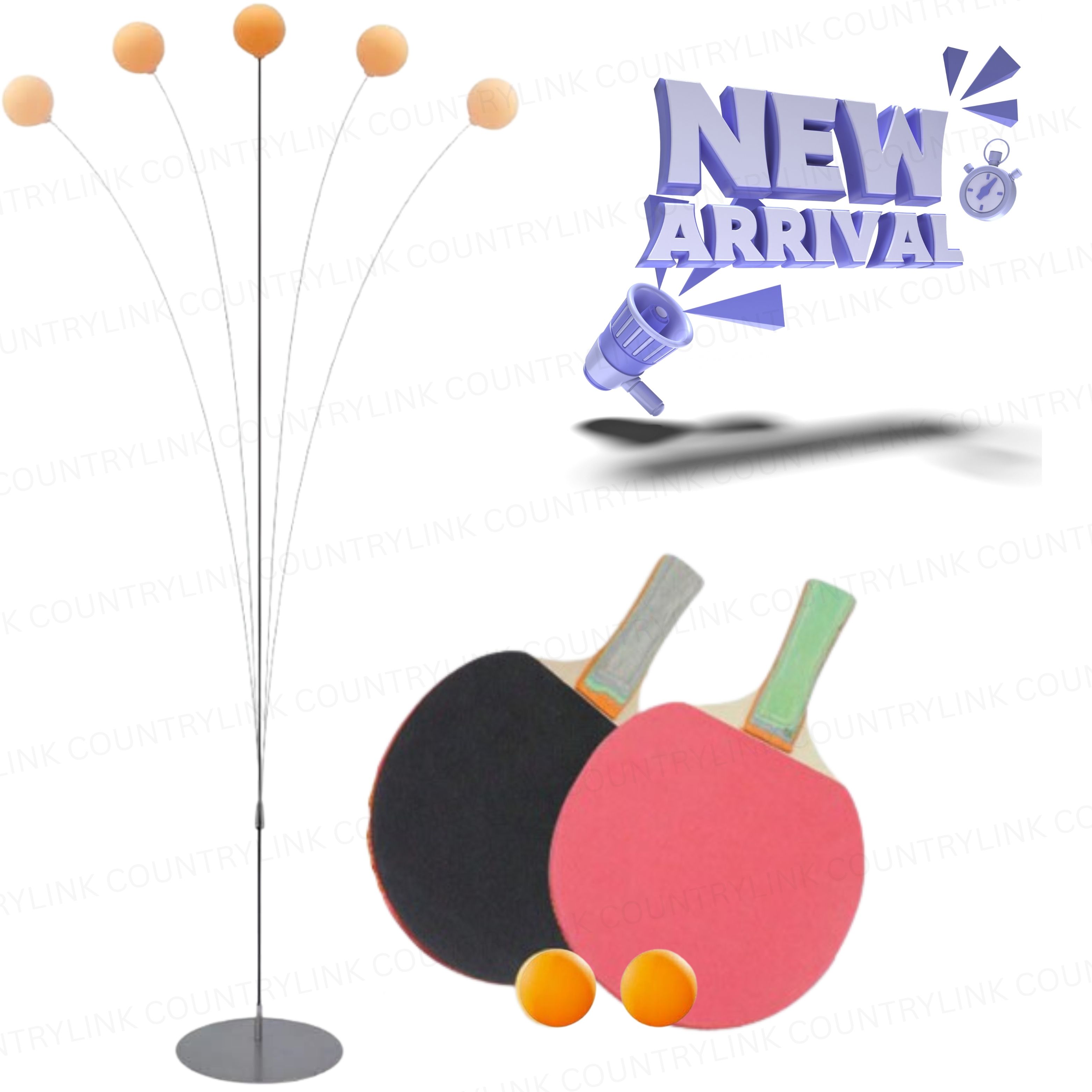 countrylink Indoor Table Tennis Ping Pong Trainer Set with Elastic Rod and Practice Ball Kit Table Tennis Kit-picture-6
