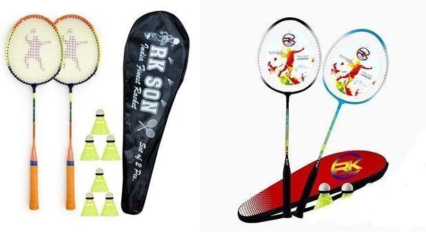 ravisport Badminton racket pack of 4 with 12 piece plasic shuttle Branded Badminton Kit-picture-21
