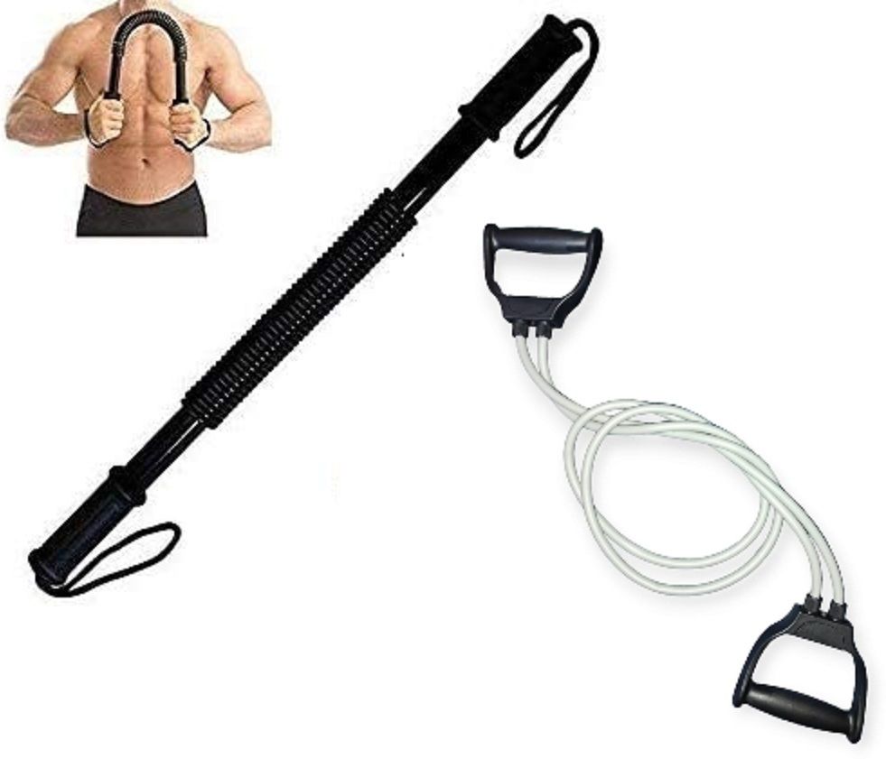 Power Twister Bar Upper Body Exercise with Double toning tube exerciser Fitness Accessory Kit Kit-image-42