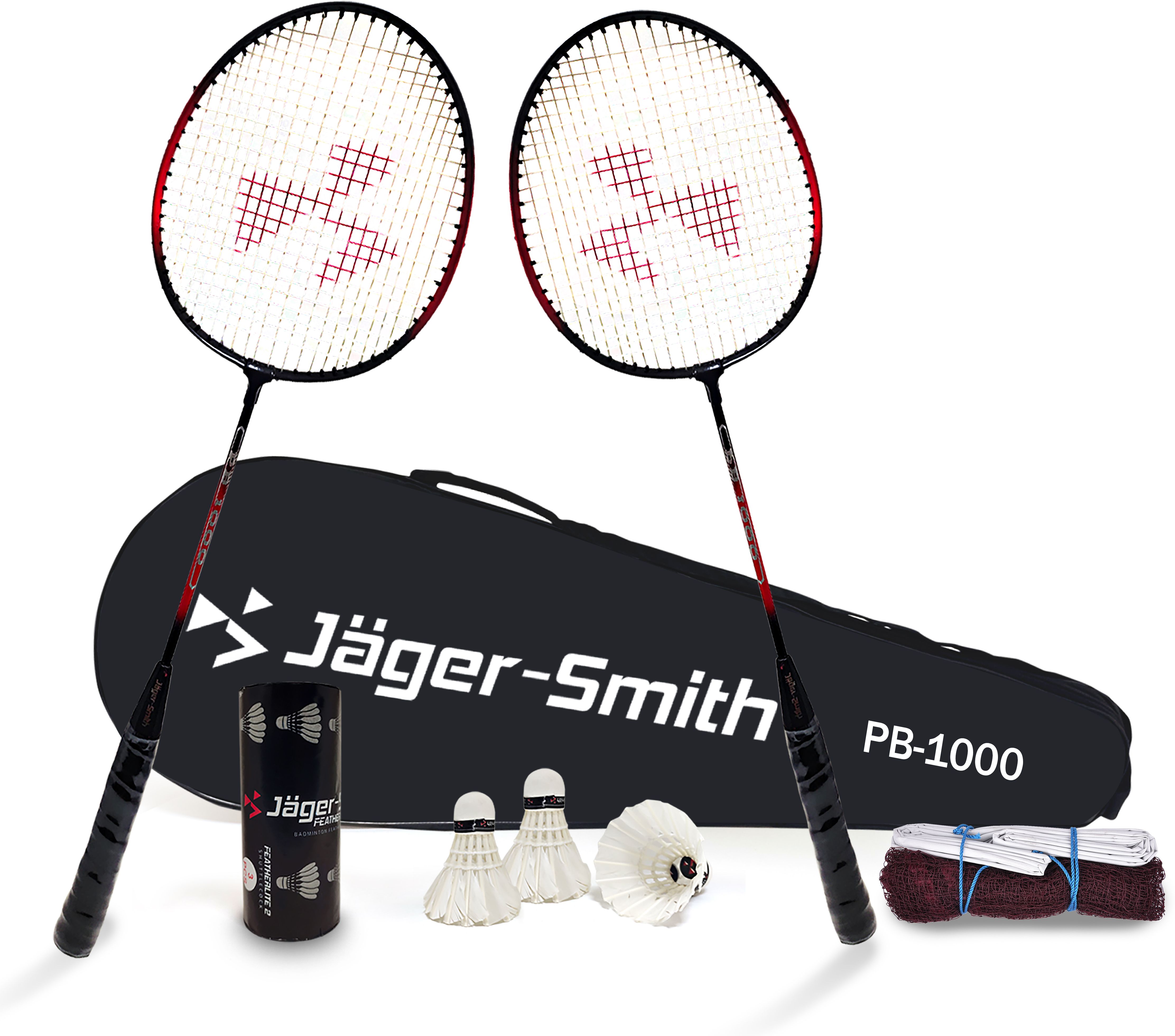 PB-1000 Combo, JSBN-101 & Featherlite 2 Shuttle Badminton Kit