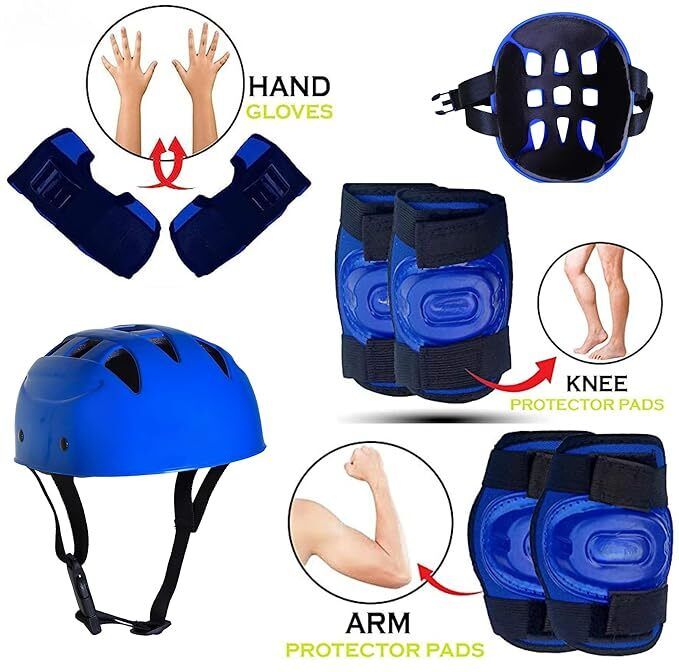 safety kit blue for kids 3-7 yrs Skateboard Skating cycling guards combo Skating Guard Combo-image-29