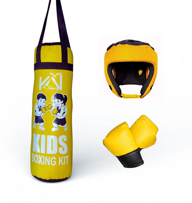 Boxing Kit Set for Kids, Punching Bag, Gloves & Head Guard 3-8 Yrs Boxing Kit-image-28