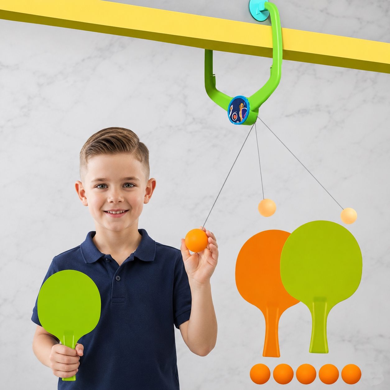 Parent-Child Indoor Sports Toy with Adjustable Height Ping Pong Set Table Tennis Kit-image-19