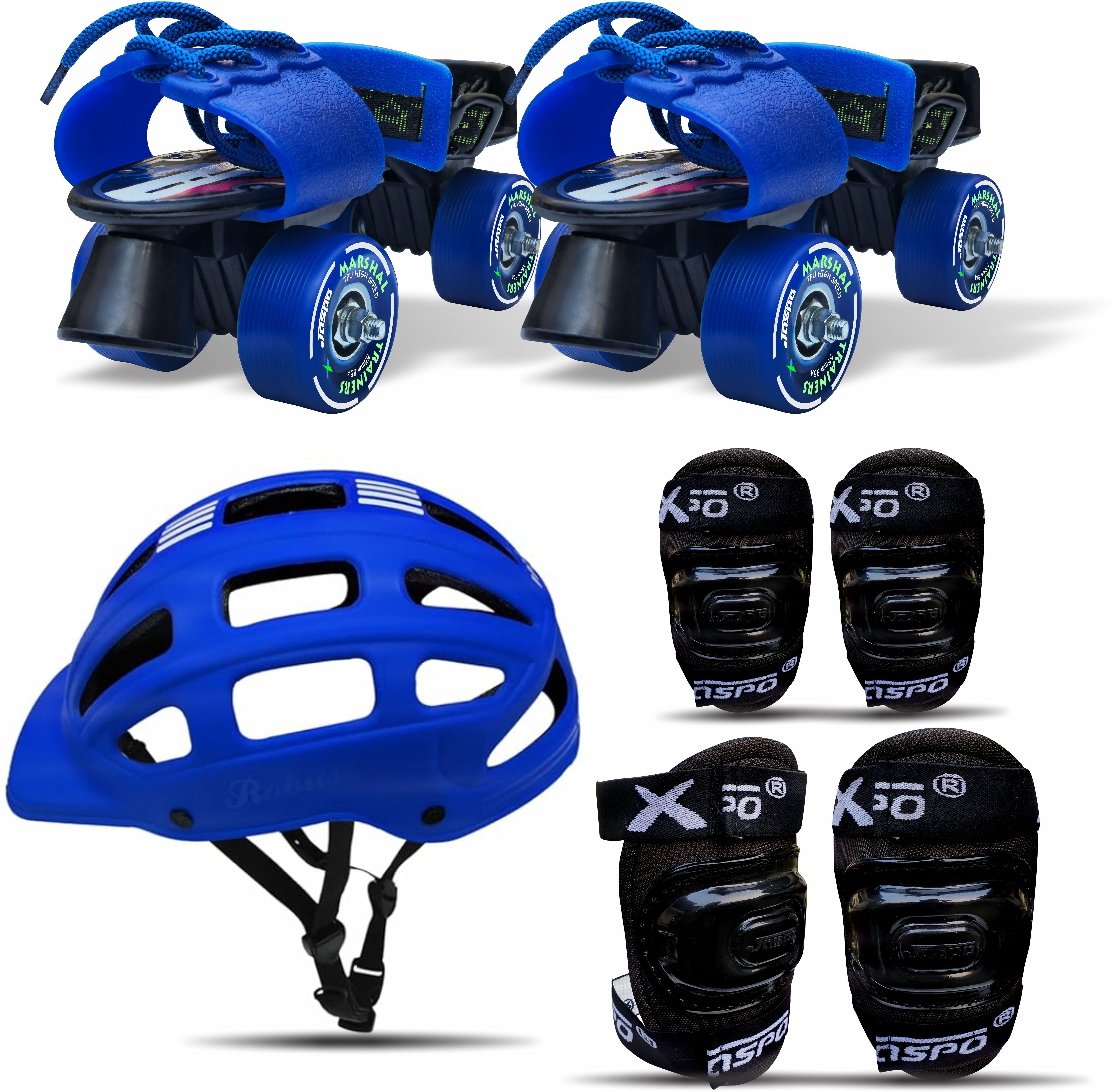Marshal Trainers Adjustable Roller Skates Combo -6 to 14 Years Skating Kit-image-11