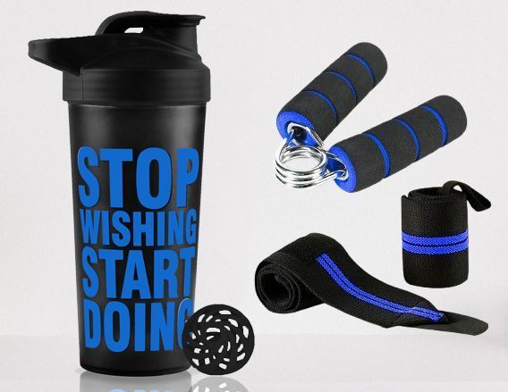 Boost Your Workout with Gym Shaker, Wrist Band & Mini Gripper For Men & Women Fitness Accessory Kit Kit-image-41