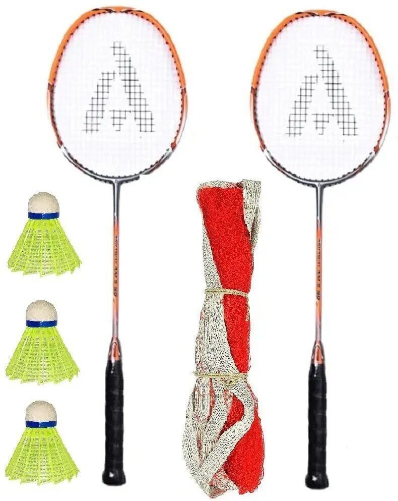 ravisport Badminton racket set of 2 pcs with 3 shuttlecock and 1 net racket kit set combo Badminton Kit-picture-29