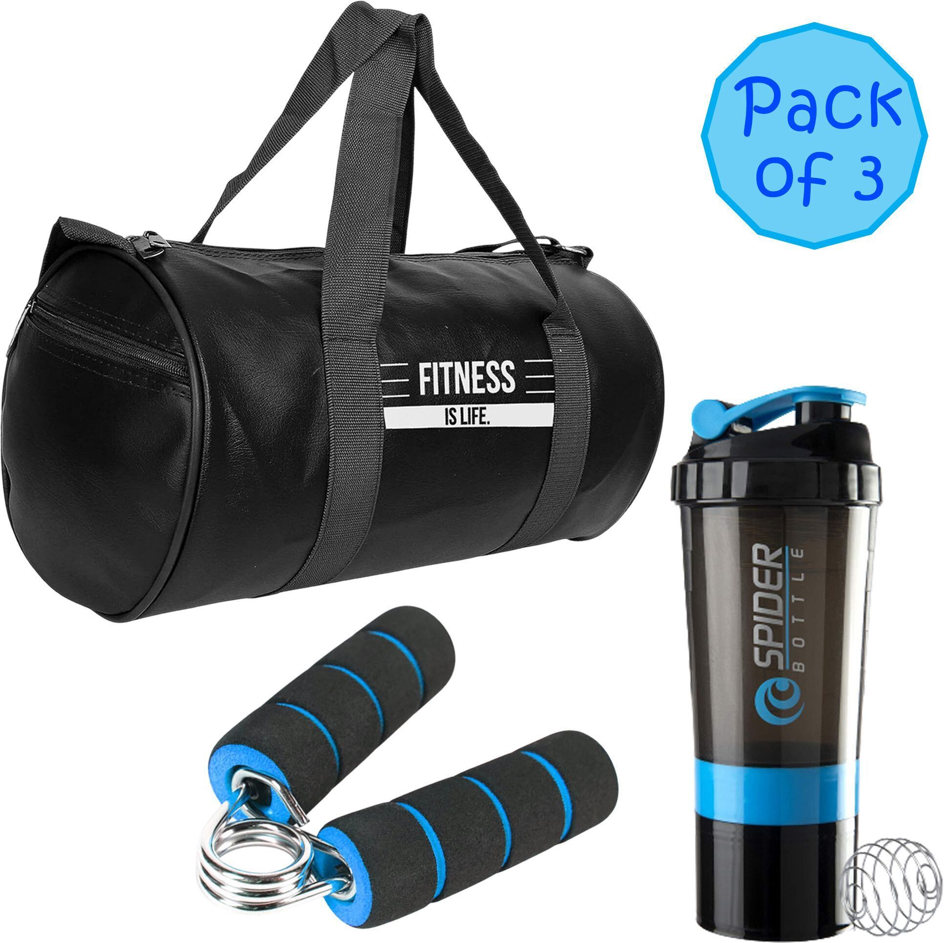 Fitness bag with IMP Shaker and Mini Gripper Combo for Gym Workout Men & Women Fitness Accessory Kit Kit-image-5