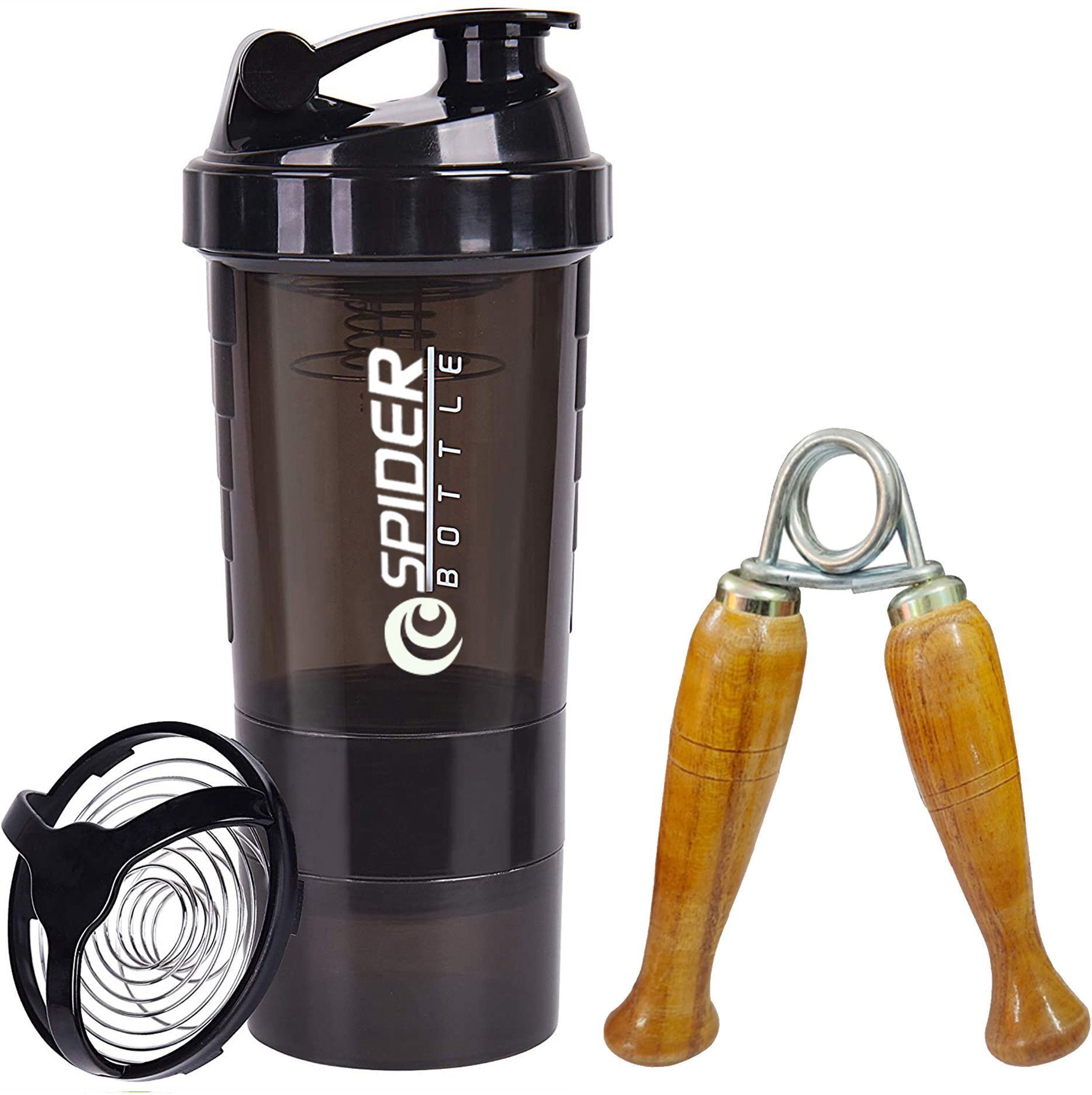 Gym Shaker And Wooden Griper Anti-Slip Handles/Protein shaker For Boys & Girls. Fitness Accessory Kit Kit-image-10