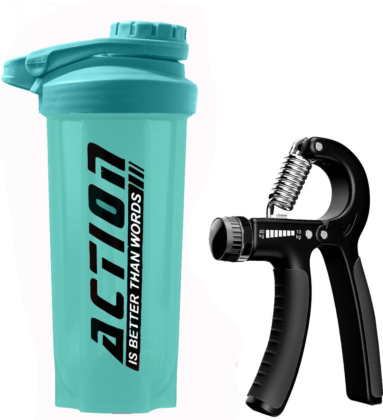 Best Quality Combo Of 700ml Gym Shaker With 10 To 40KG Hand Exerciser Gripper. Fitness Accessory Kit Kit-image-29