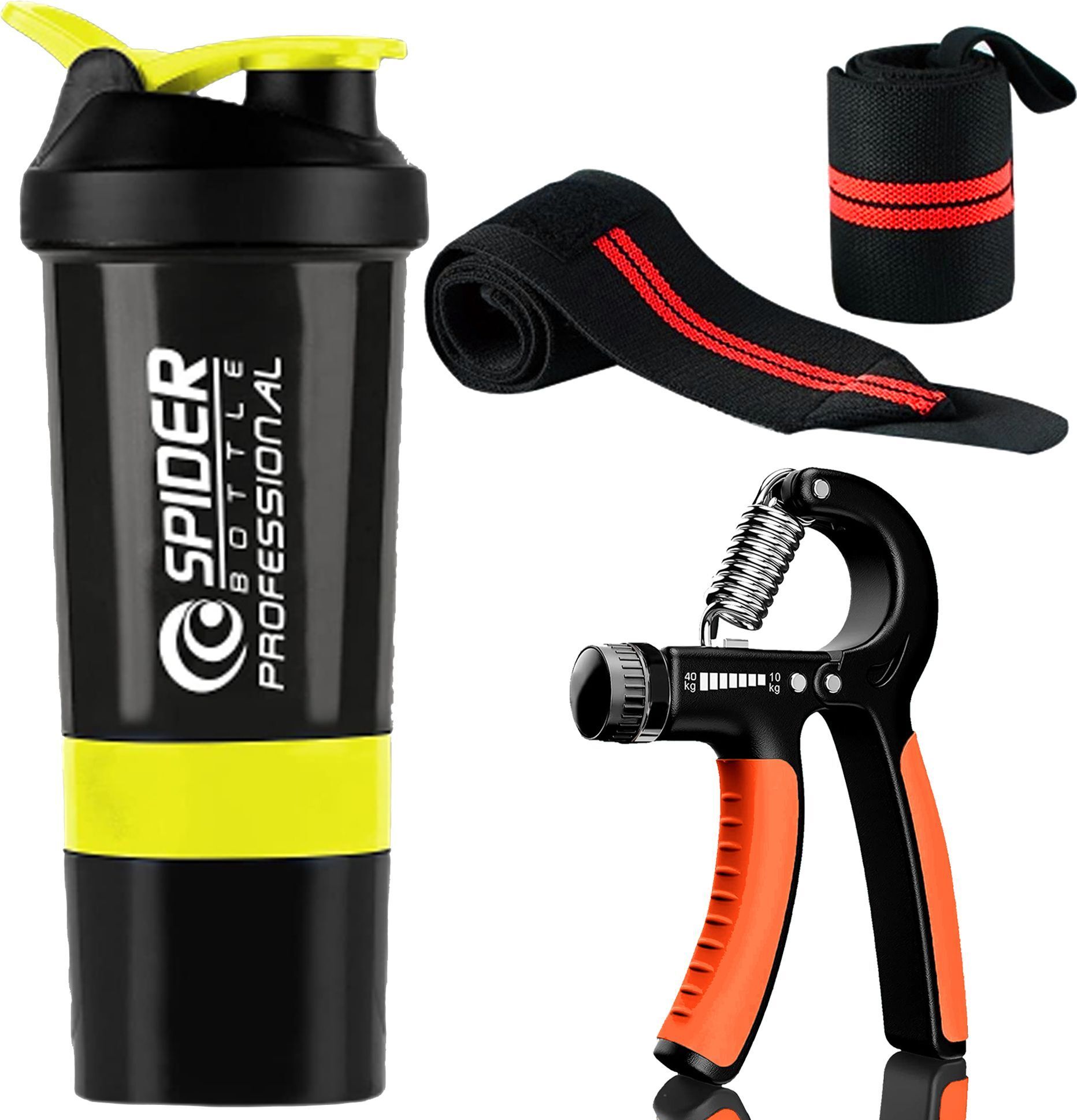 GYM SHAKER FOR MEN & WOMEN WORKOUT WITH WRIST BAND & HAND GRIPPER Fitness Accessory Kit Kit-image-23