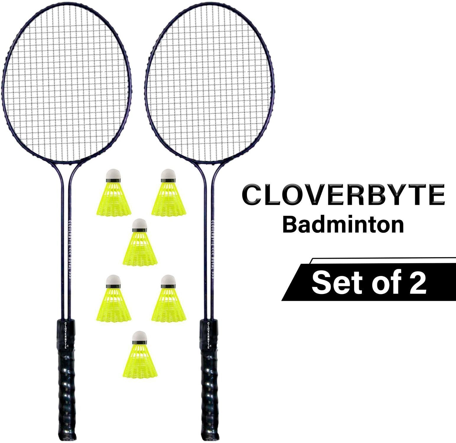 trock Badminton 4 Piece Double Rod Racquet with 12 Piece Nylon Shuttle Badminton Kit Badminton Kit-picture-20
