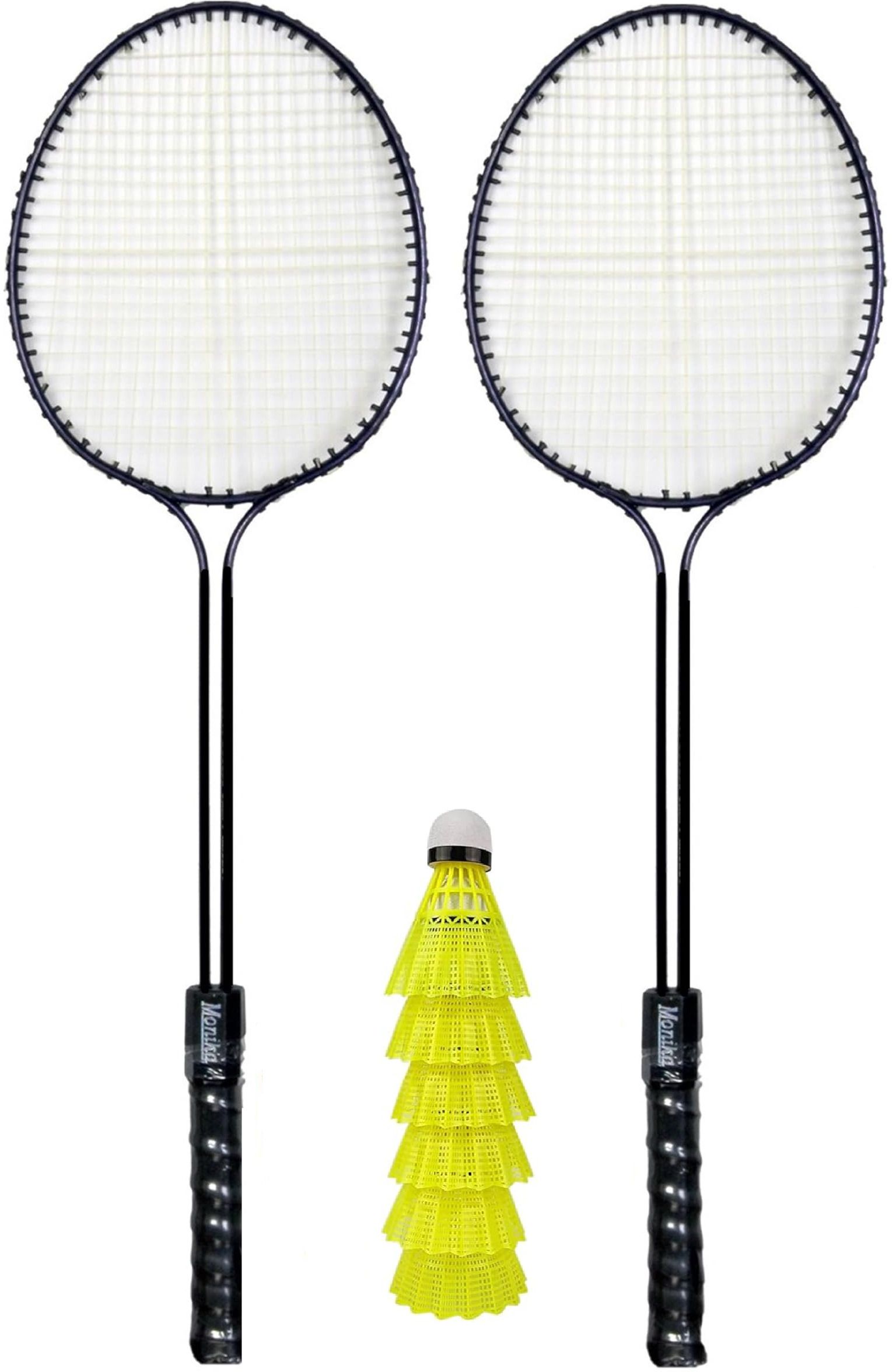 2 PC Double rod badminton set and 6 nylon shuttle cock free Badminton Kit-image-42