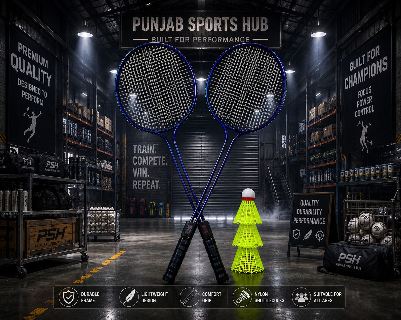 psh Premium Double Shaft ZYLVOR Badminton Kit-picture-23