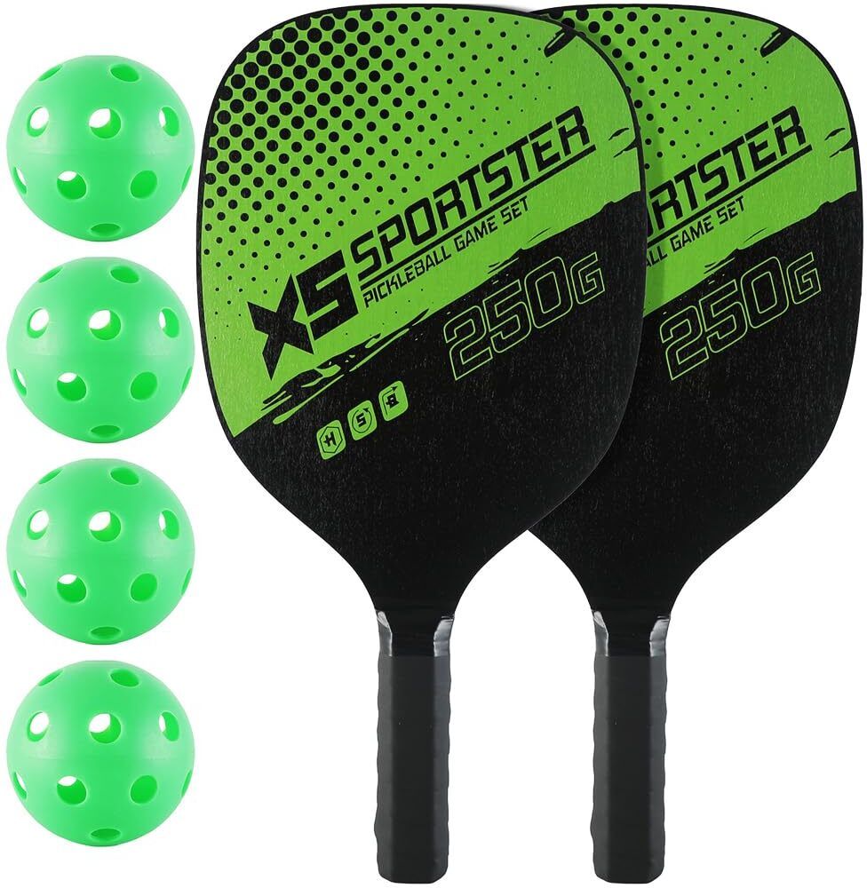 augen Pickleball Paddles Kit, 4 Balls & Bag Racket Kids Adults Outdoor Gift(Green) Pickleball Paddle-picture-24