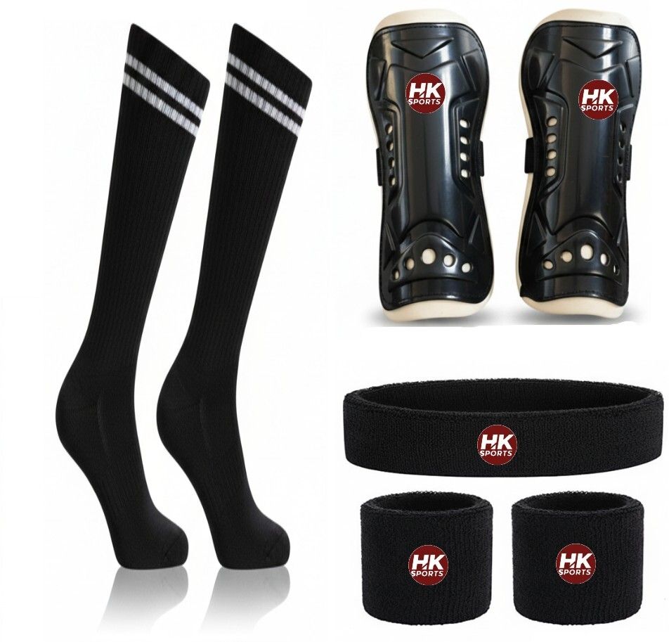 Football Protection Kit with Shin Guard Soccer Socks Head & Wrist Band Football Kit-image-13