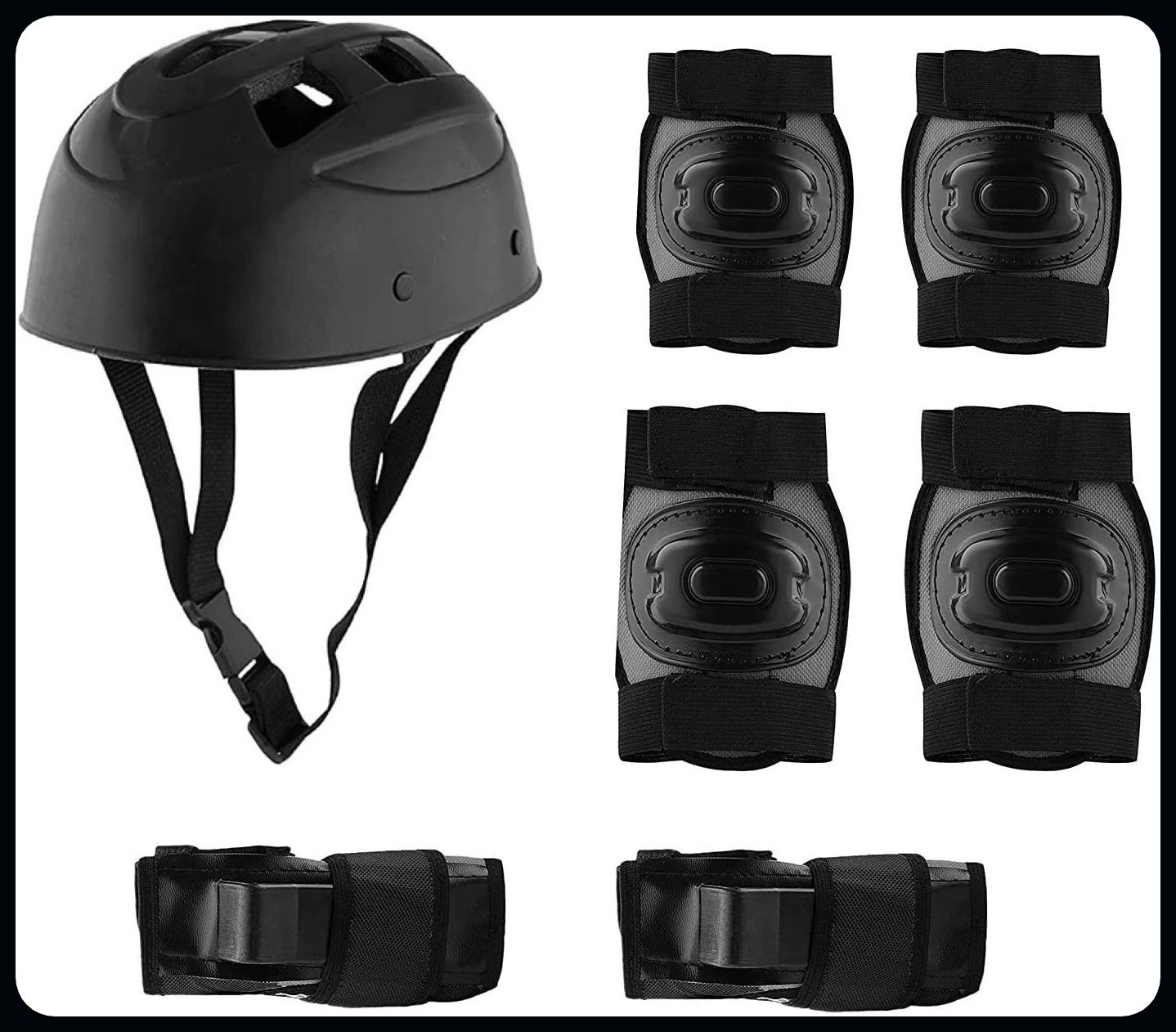 Skating Guard Kit for Cycling free Size(7pcs set) Skating Helmet Skating Kit_pri Cycling Kit-image-30