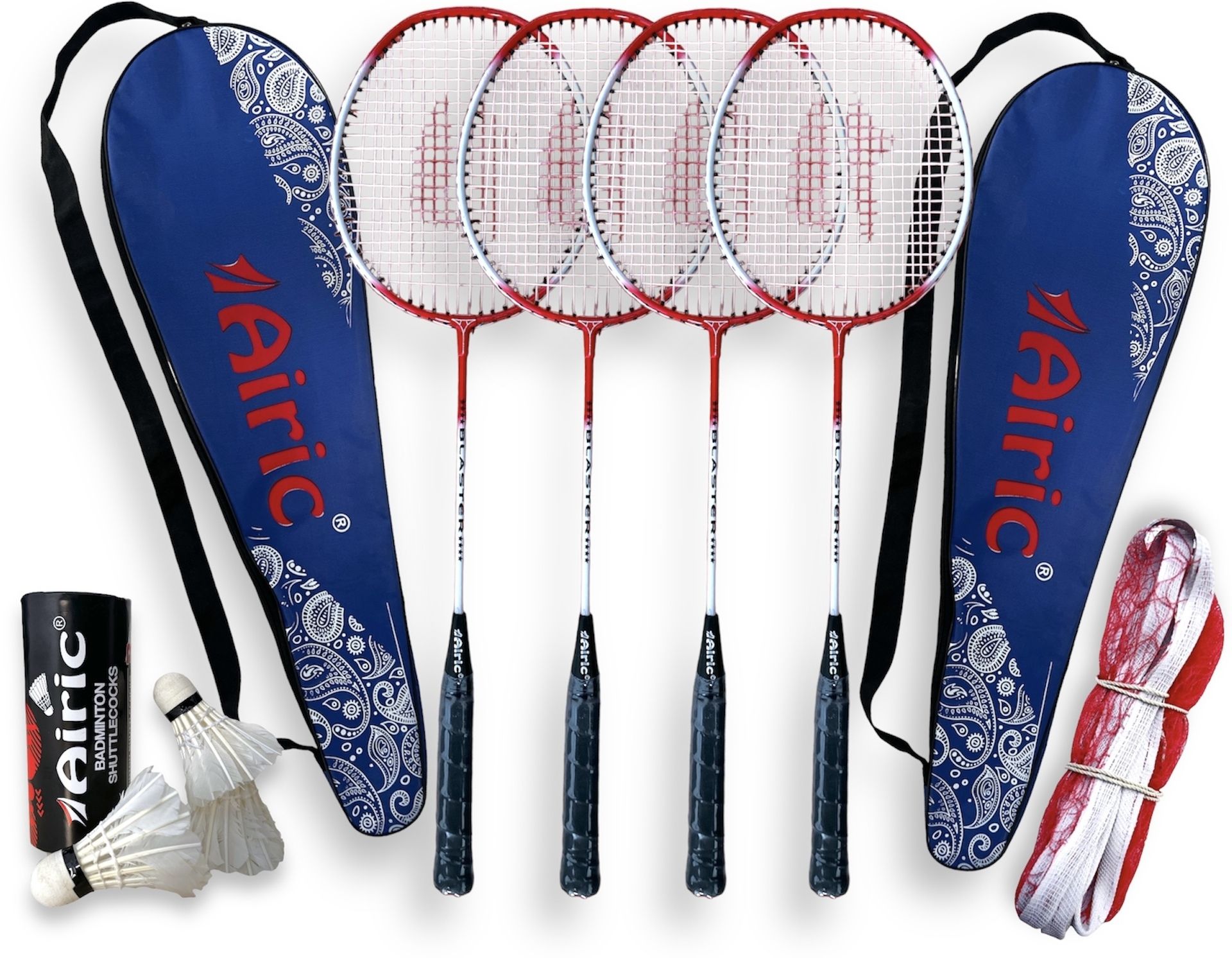 airic Isometric Blaster Staunch with 3 Feather Shuttles, Net and Cover Badminton Kit-picture-25