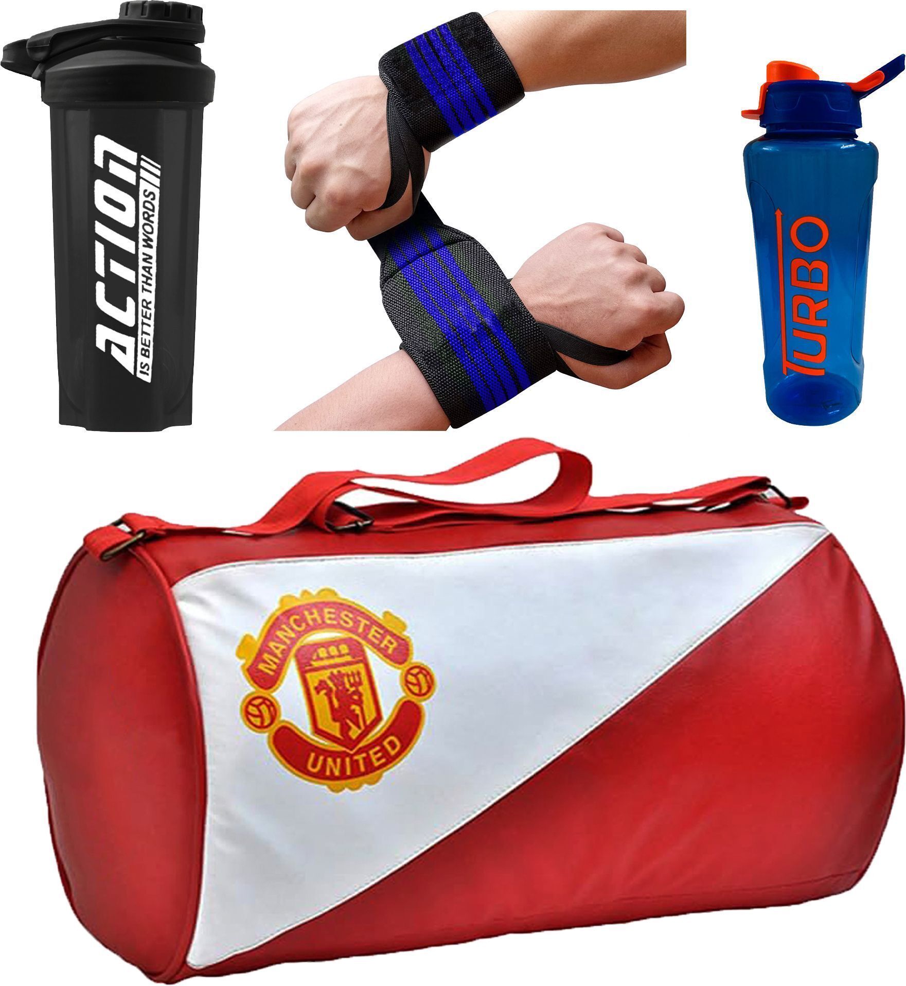 Premium Gym Combo Gym Duffle Bag, Protein Shaker, Water Sipper,Strong Wrist Band Fitness Accessory Kit Kit-image-30