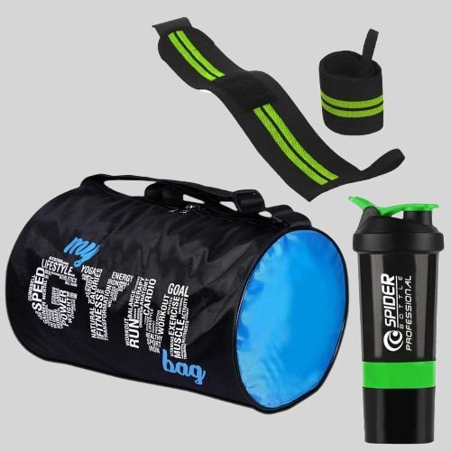 Gym Essentials Combo My Gym Bag, 500ml Shaker Bottle & Wrist Support Band Fitness Accessory Kit Kit-image-9