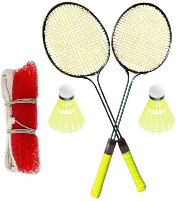 RACQUET SET OF 2 pcs with 2 pcs nylon shuttlecock 1 badminton net Badminton Kit-image-39