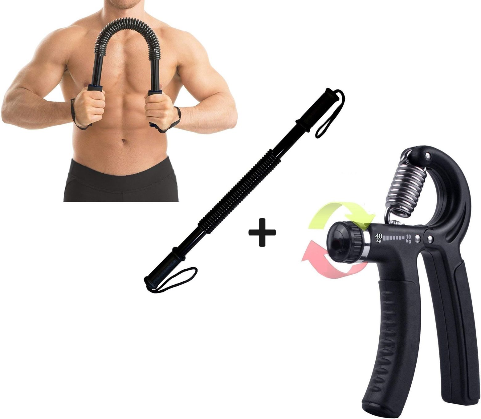 Fitness Combo of Power Twister Bar 20 kg with Hand Gripper for Men & Women Fitness Accessory Kit Kit-image-21