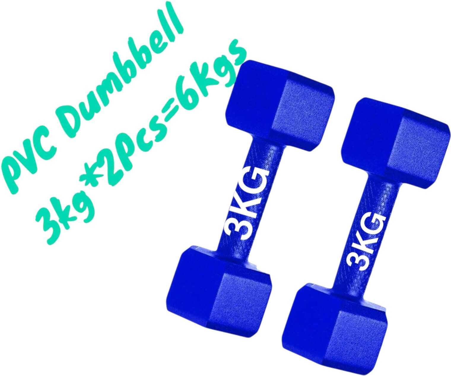 6 kg 6KG Blue HEXA DUMBBELL SET (2PC'S*3KG'S=6KG'S) FOR HOME WORKOUT Home Gym Combo-image-31