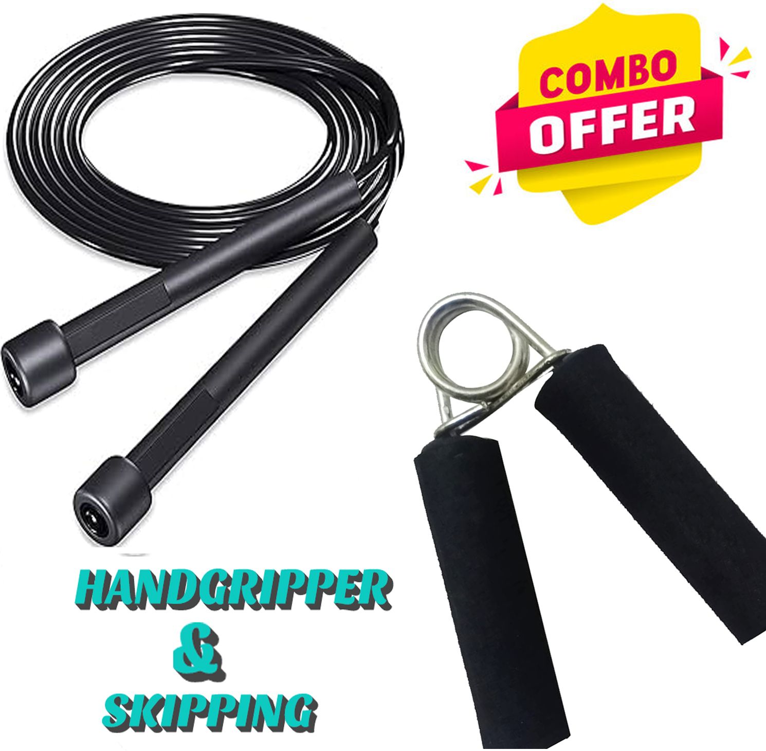 Combo Of Skipping Rope And Foam Hand Grip Gym & Fitness Kit Fitness Accessory Kit Kit-image-7