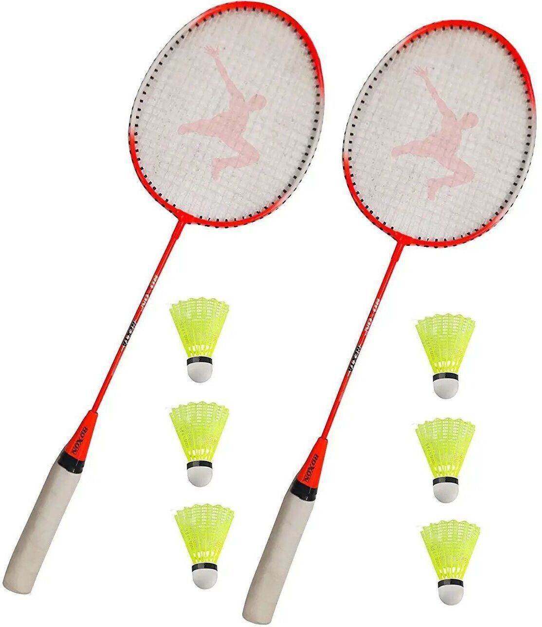 ravisport RXN-552 badmiton racket set of 2 pcs with 6 nylon shuttlecock combo racket kit Badminton Kit-picture-16