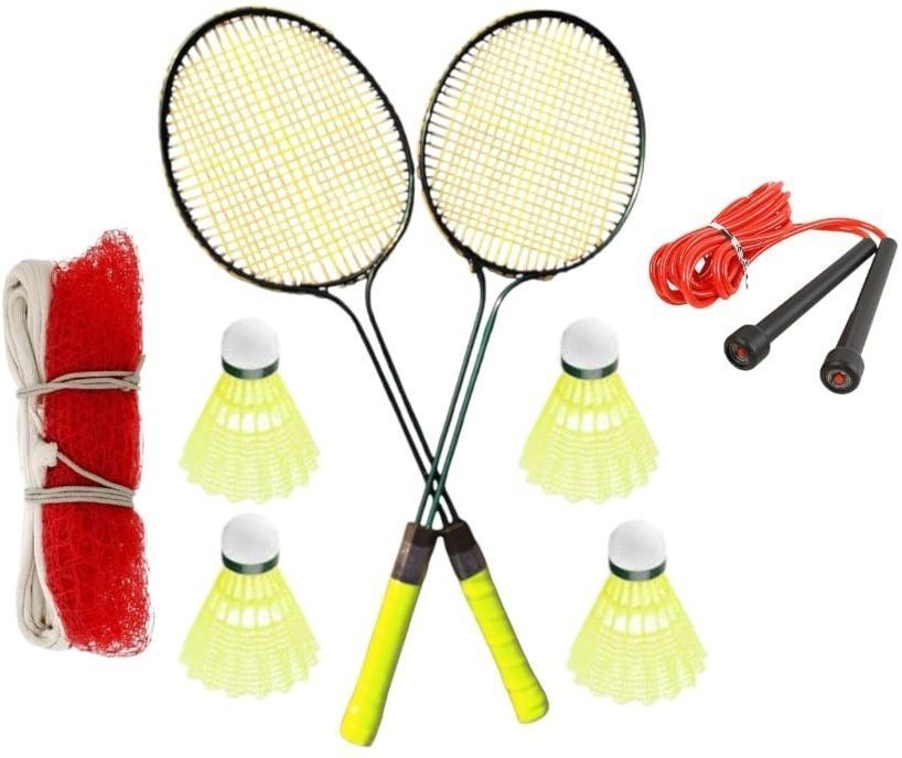 ss skull Badminton kit 2 racquets 4 nylon shuttlecock 1 Skipping 1 net Badminton Kit-picture-25