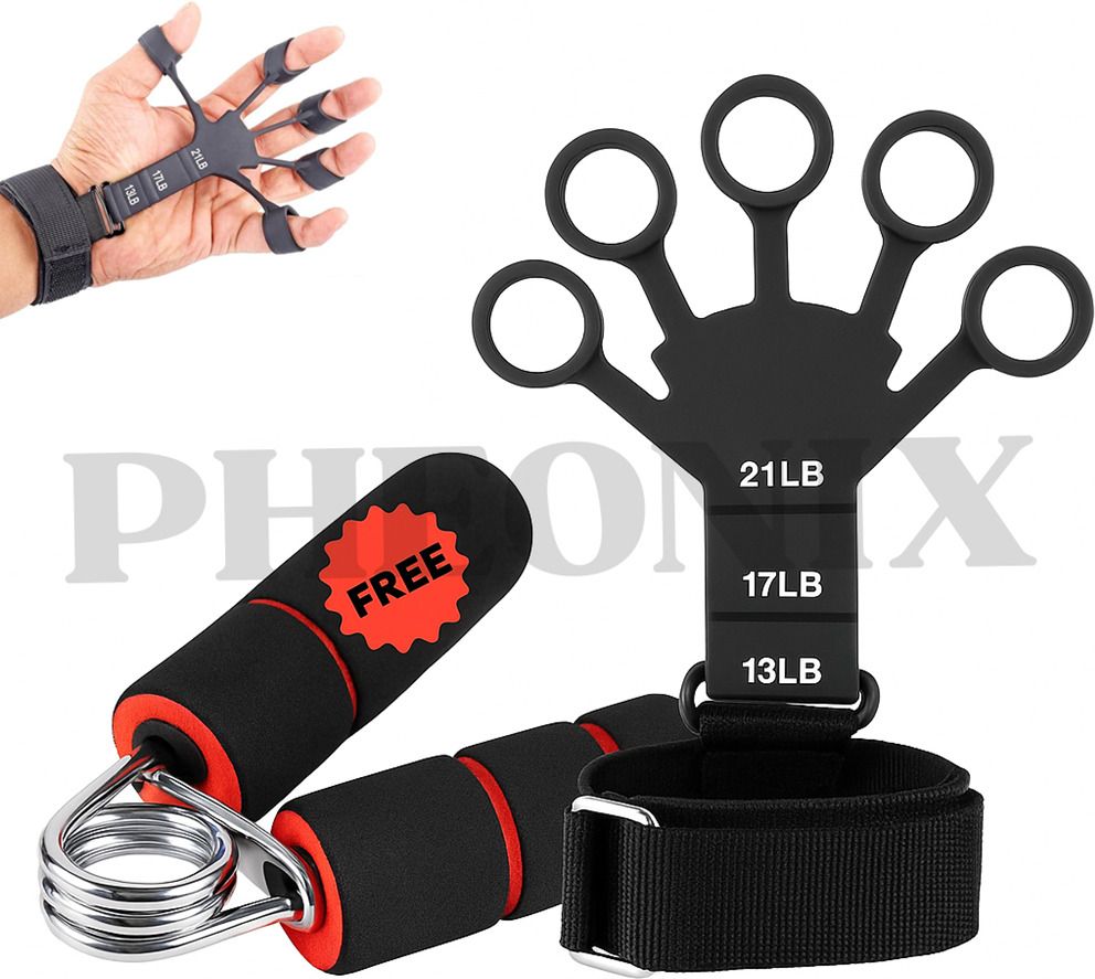 pheonix Workout Combo of Finger Exerciser with Foam Hand Gripper Fitness Accessory Kit Kit-picture-42