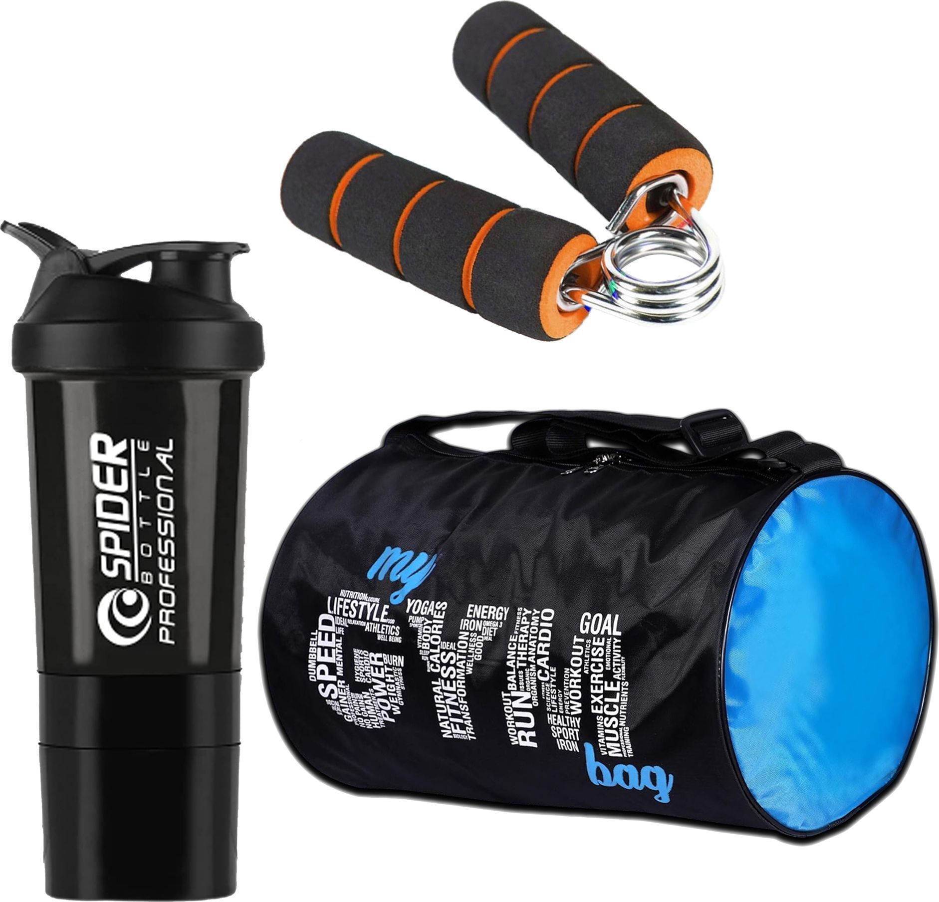 Power Combo Set of Gym Bag with Hand Gripper and Shaker Bottle For Men & Women Fitness Accessory Kit Kit-image-14