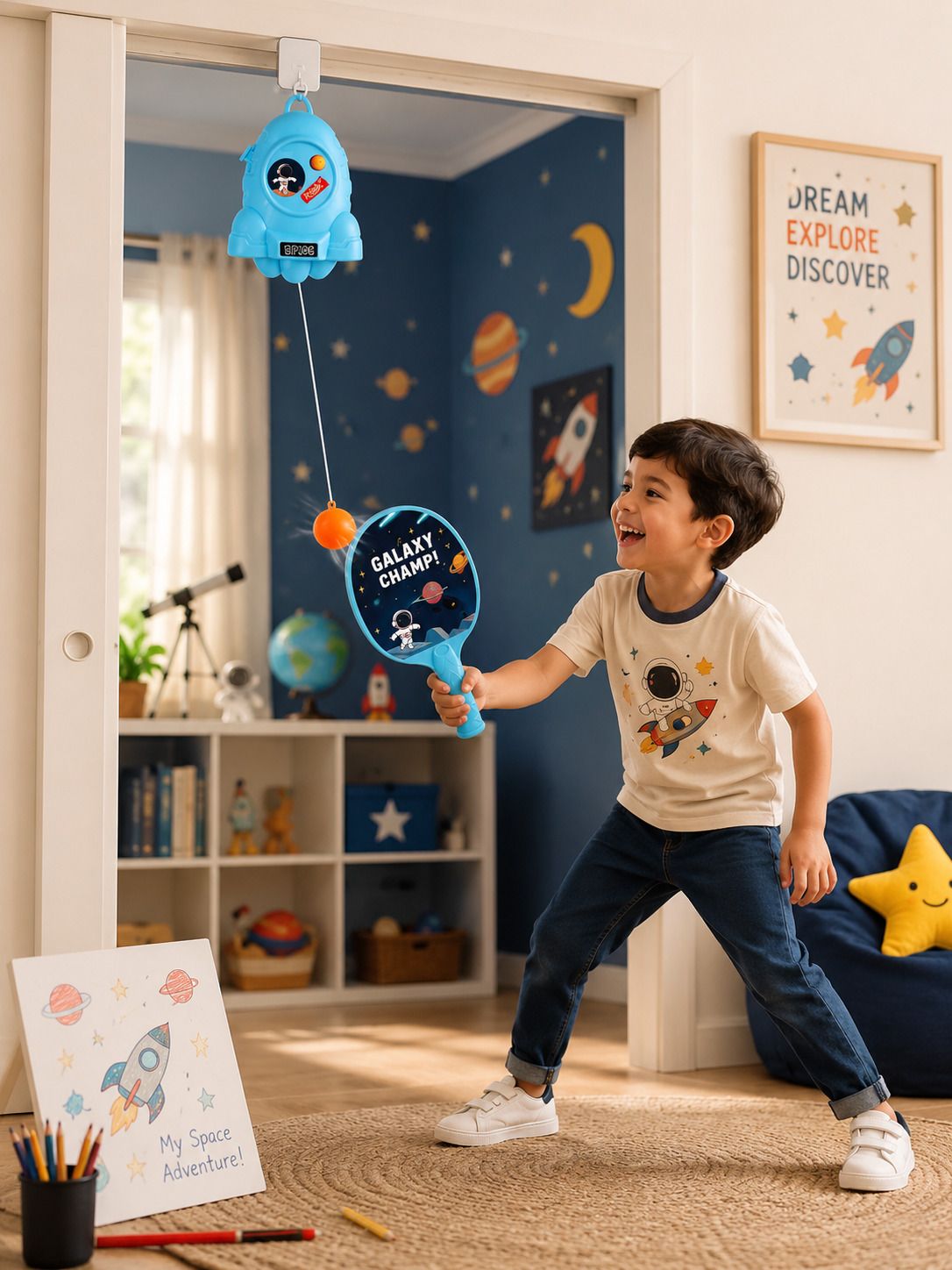 Hanging Tennis Trainer for Kid,Indoor Ping Pong Practice Set Space Adventure Toy Tennis Kit-image-39