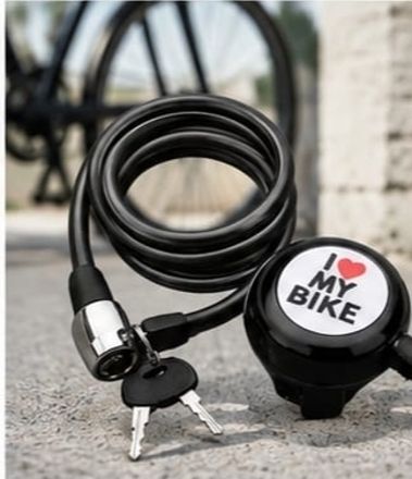 qubec Anti-Theft Bike Lock with Bell – Strong Steel Cable Lock for Cycles & E-Bikes Cycling Kit-picture-8