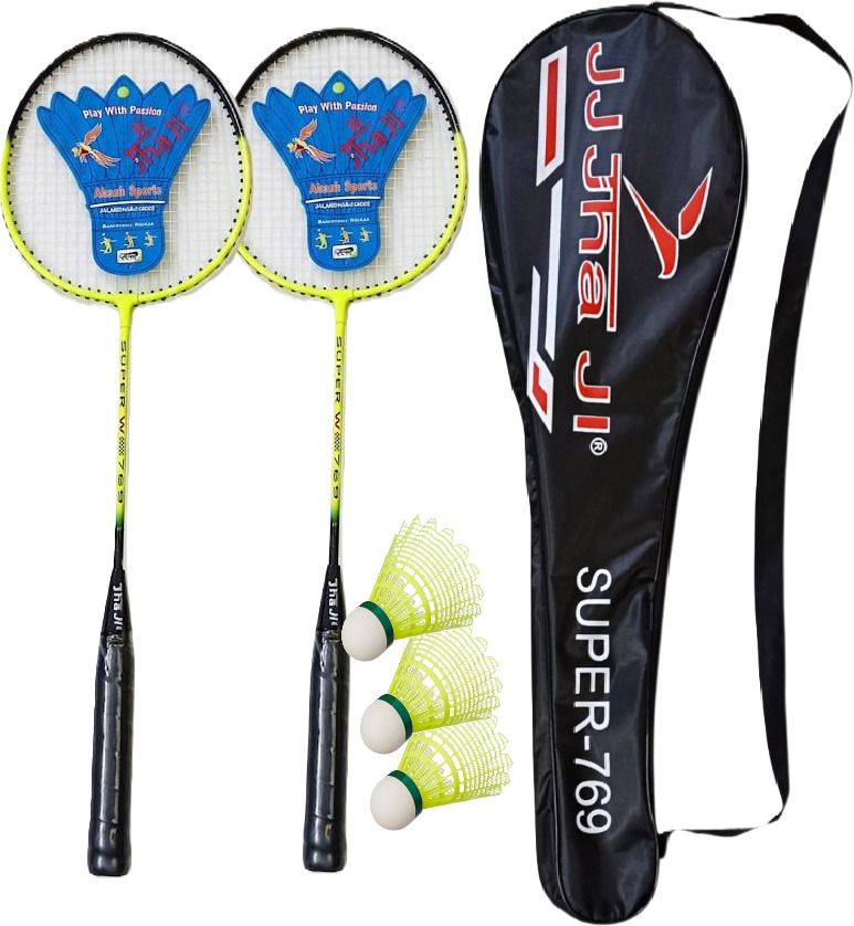 2 PC Single Shaft Racket and 3 shuttle cock with Badminton cover Badminton Kit-image-18
