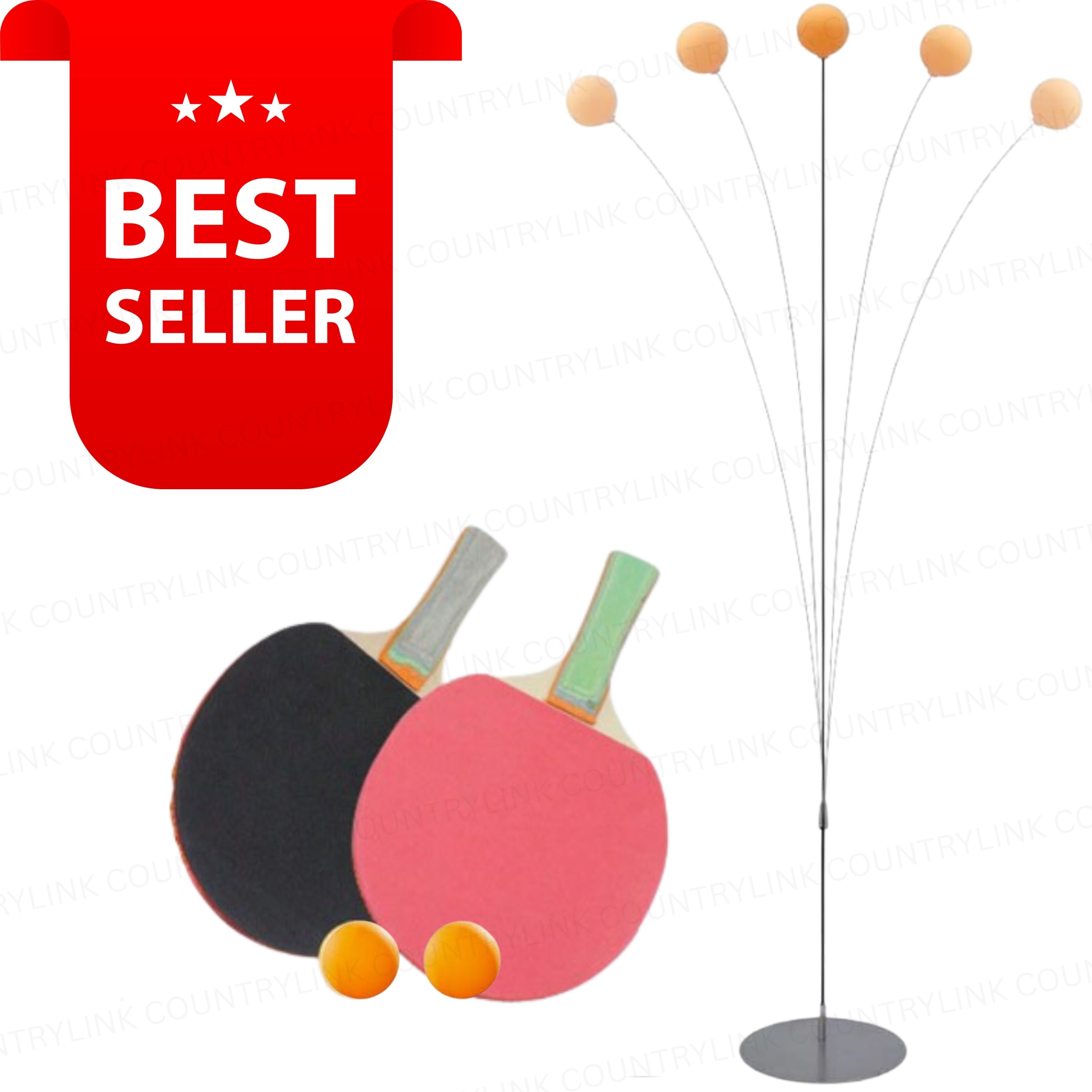 countrylink Advanced Indoor Ping Pong Trainer Kit with Flexible Shaft and Practice Balls Table Tennis Kit-picture-0