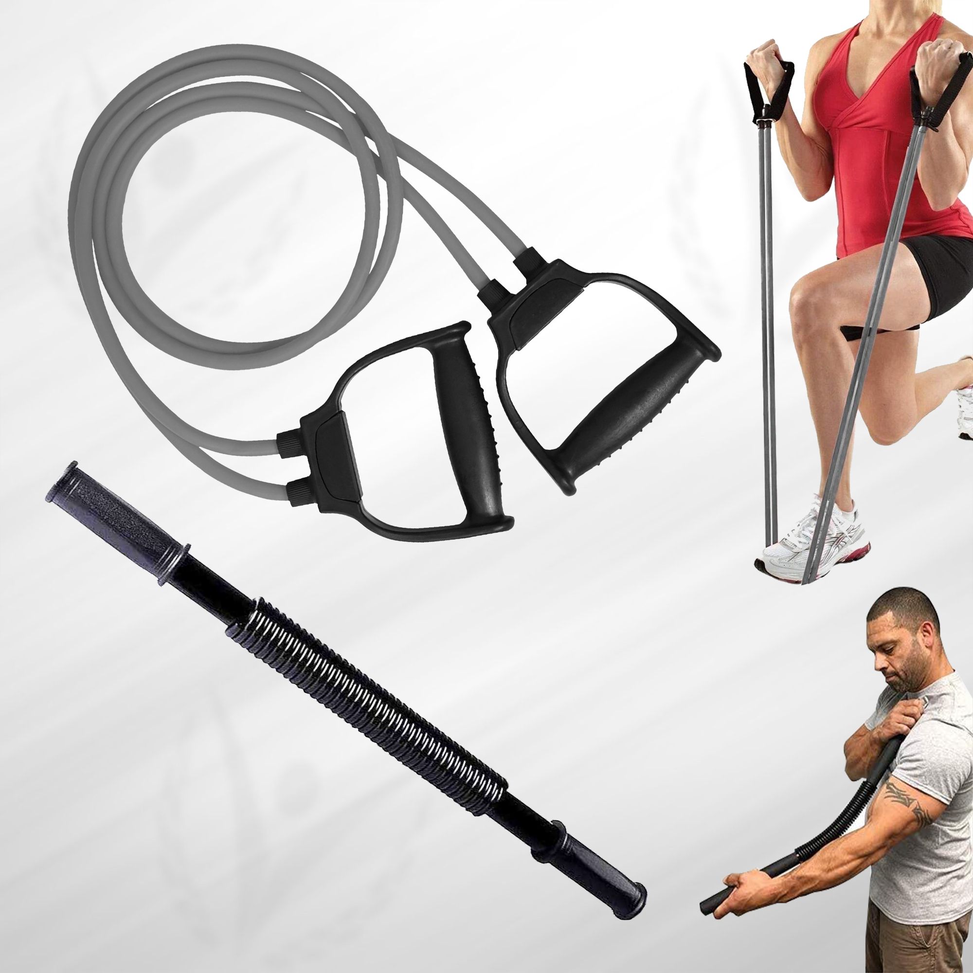 Fitness Combo of Power Twister 30 Kg & Double Toning Tube for Workout Fitness Accessory Kit Kit-image-44