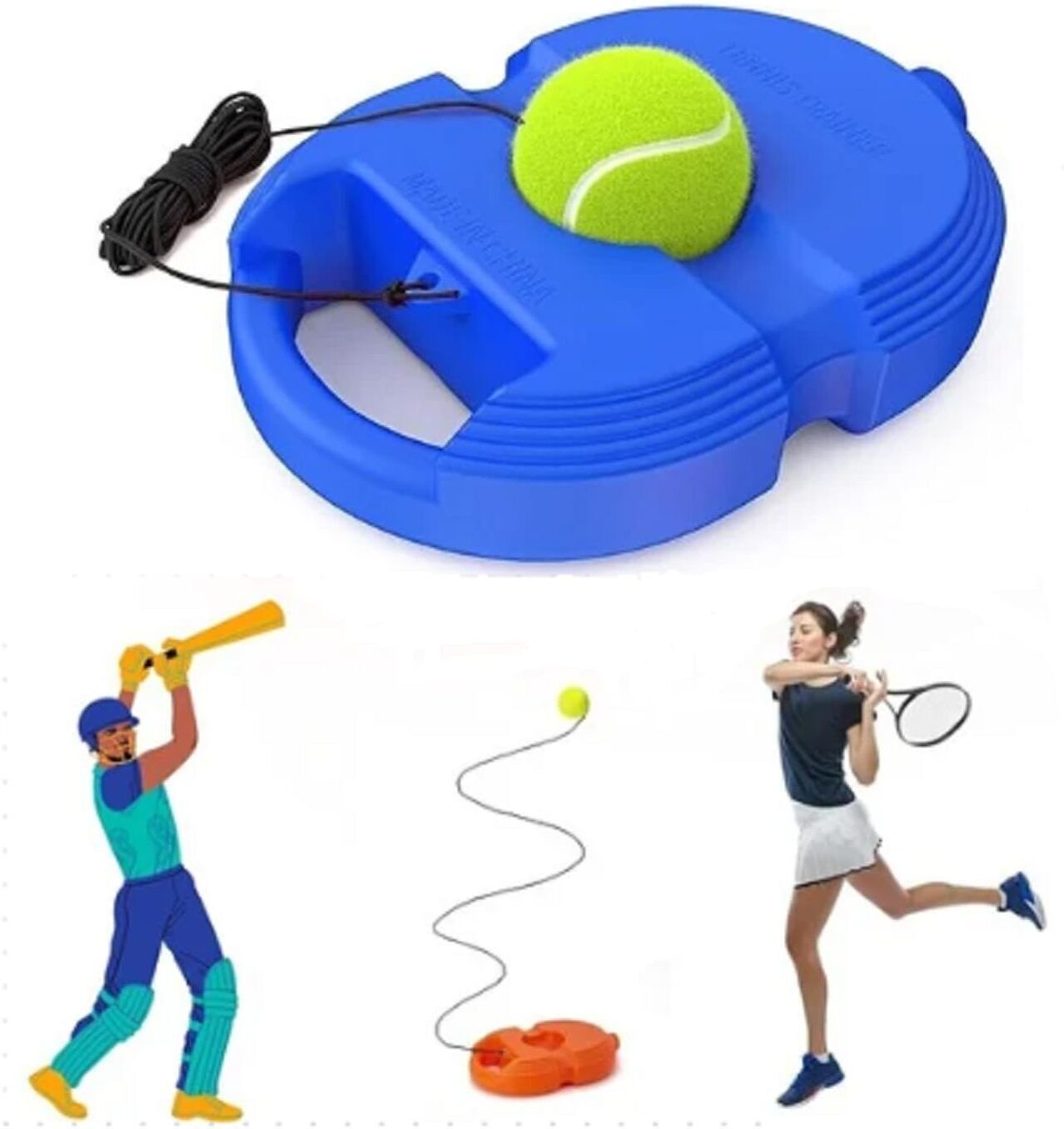 Self-Tennis Practice Ball with String Cricket Trainer Rebound Ball with Rope Tennis Ball
