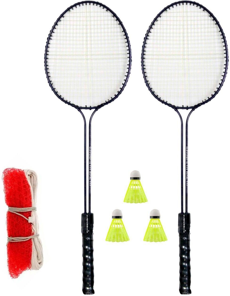Racquet Double Shaft Set Of 2 Badminton with 3 Piece Plastic Shuttle And Net Badminton Kit-image-36