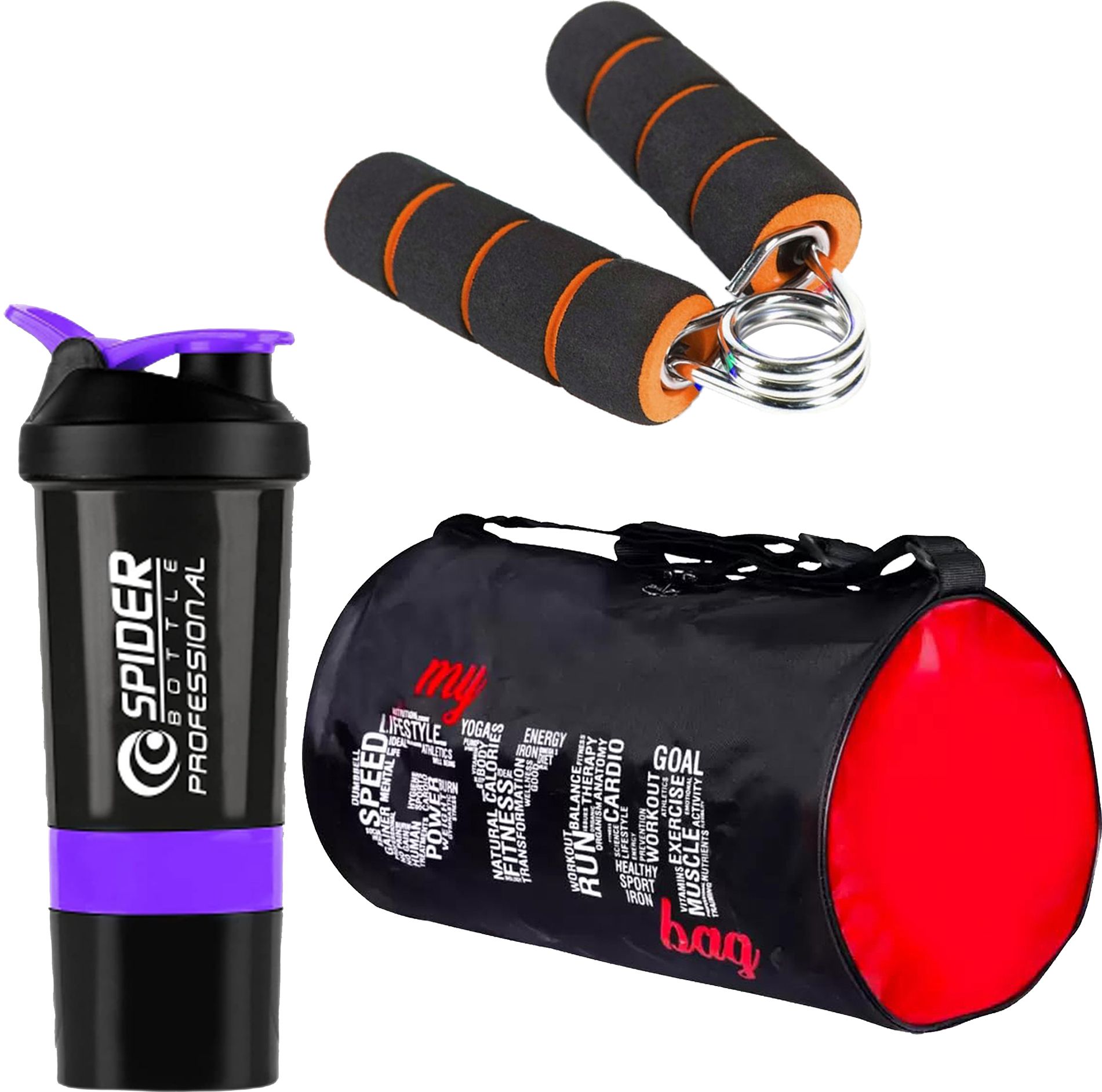 Workout Power Combo Gym Shaker Bottle With Gym Bag & Hand Gripper Fitness Accessory Kit Kit-image-16