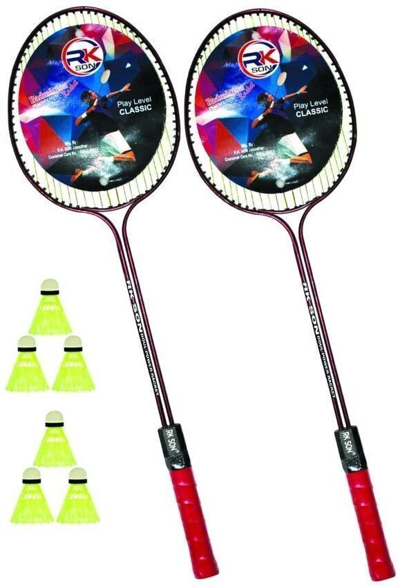 ravisport Badminton racket pack of 2 with 6 piece plasic shuttle Branded Badminton Kit-picture-20
