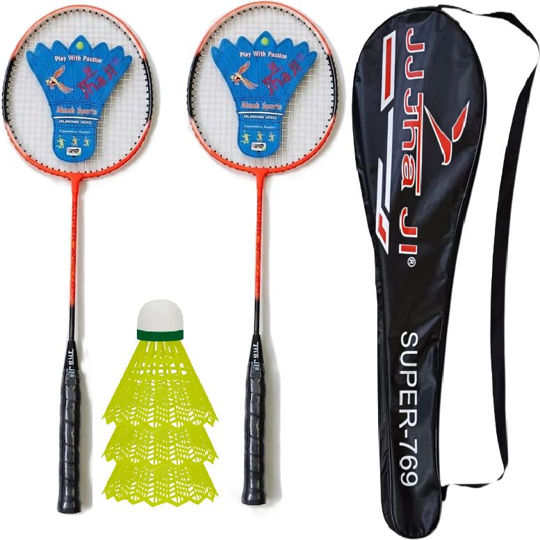 2 PC Single Shaft Racket and 3 shuttle cock with badminton cover Free Badminton Kit-image-20