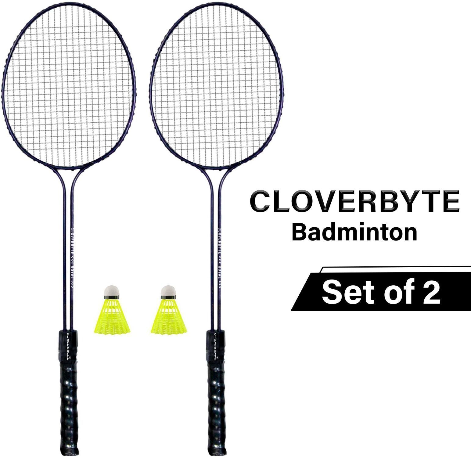 Double Shaft Racquet 4 Piece With 4 Piece Of Nylon Shuttle Cock Badminton Kit-image-44
